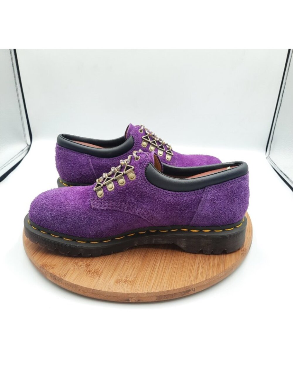 Dr Doc Martens 8053 Womens 10 Mens 9 Shoes Ben Long Napped Suede Purple Sneakers - Picture 6 of 11